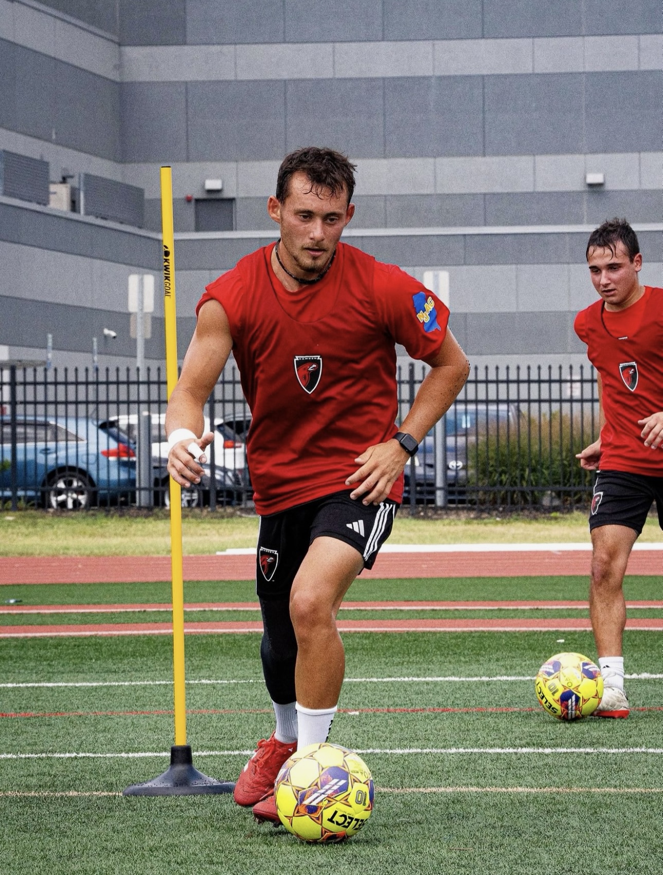 Soccer ball on the pitch